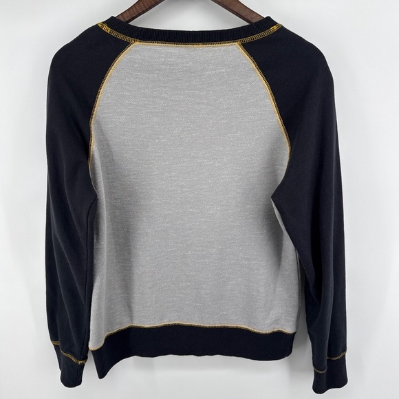 Majestic Pittsburgh Steelers Raglan Sweatshirt Grey Black Mens Medium - Picture 2 of 8